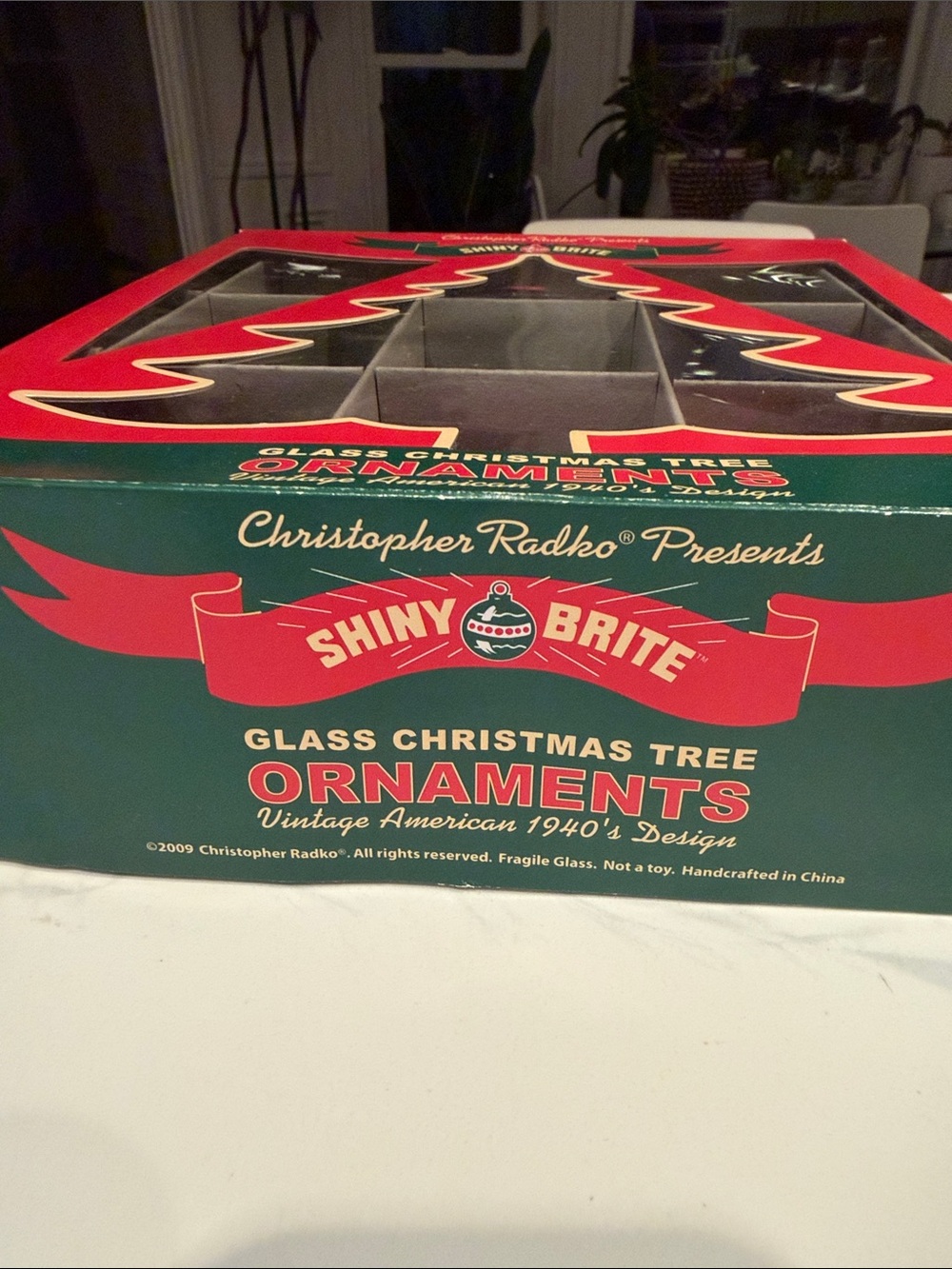 Christopher Radko. 9-Shiny Brite Round Glass Christmas Ornaments Vintage 1940’s
